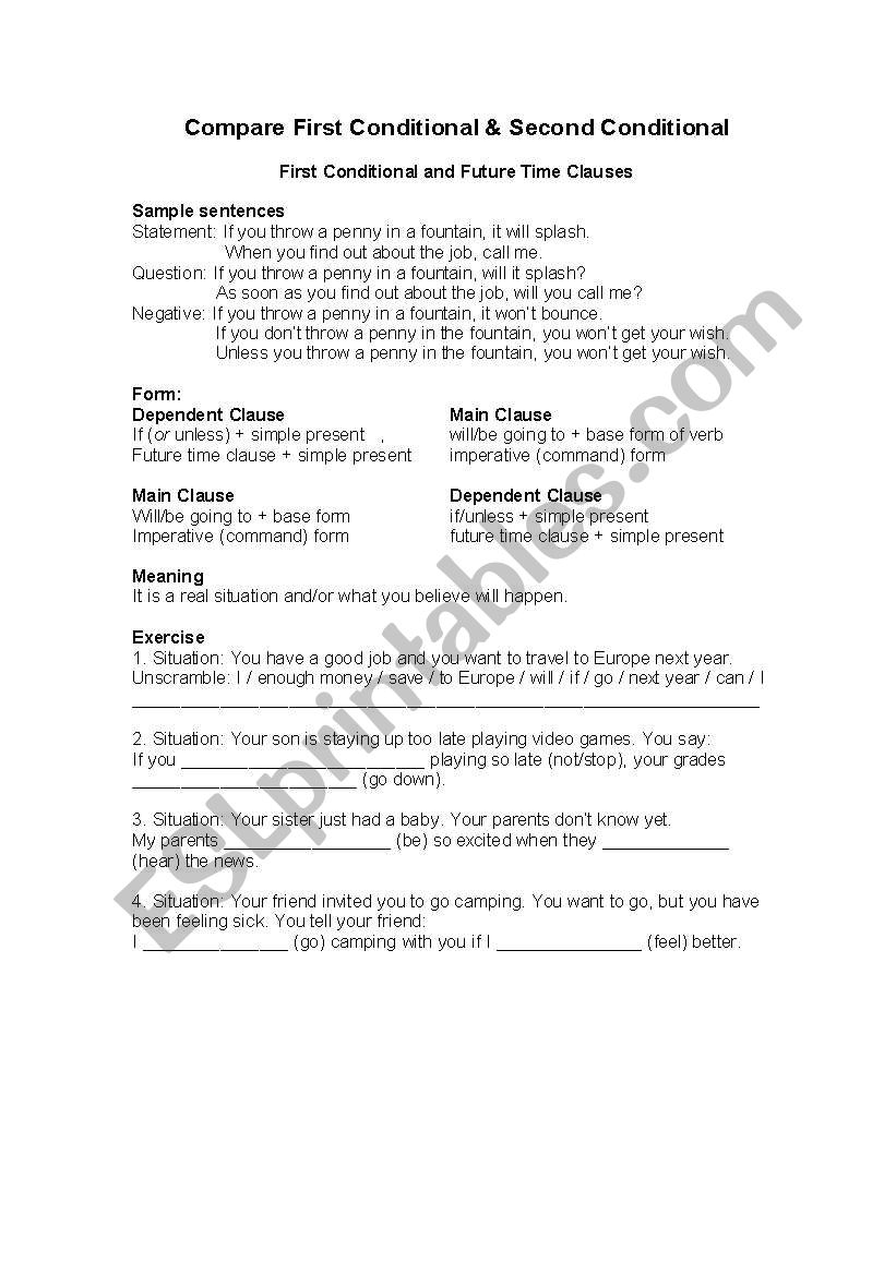 First and Second Conditional Overview