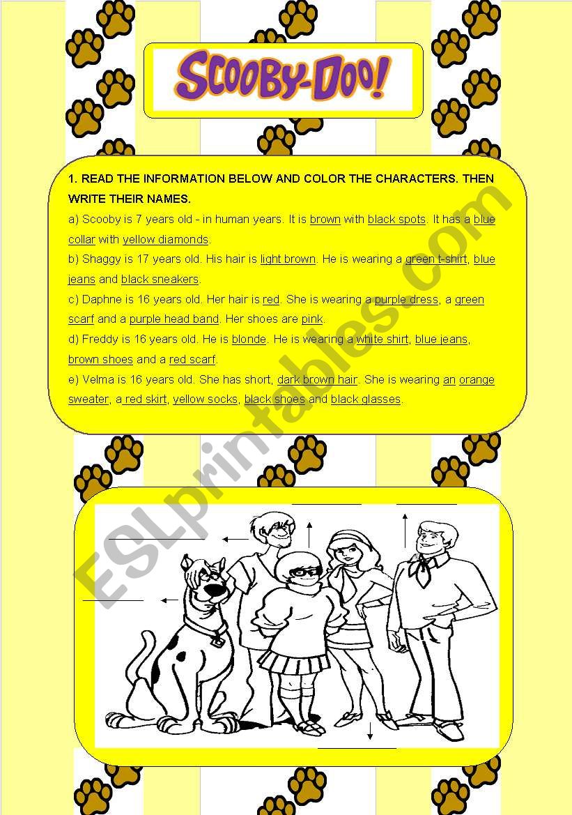 Scooby-Doo worksheet