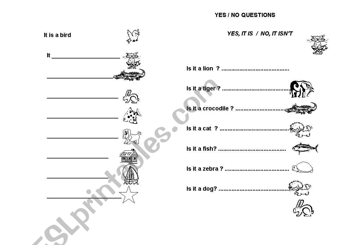 ANIMALS worksheet