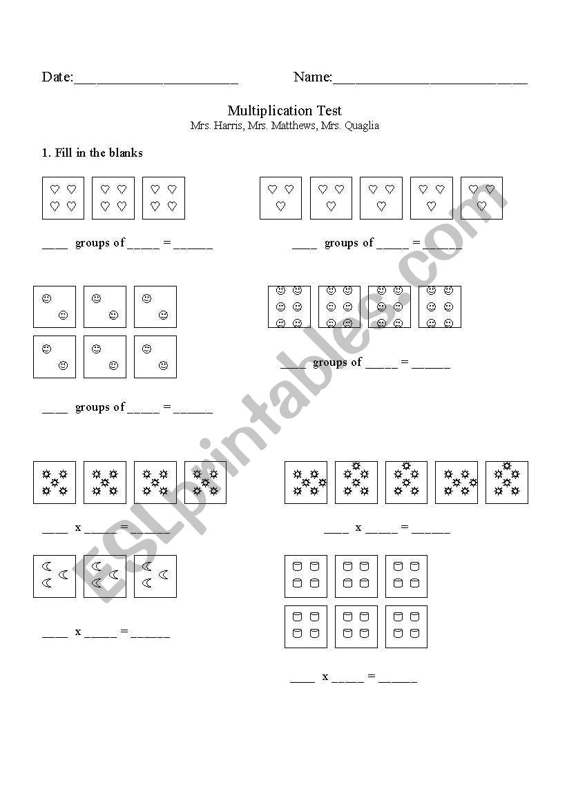 Measurement Test worksheet