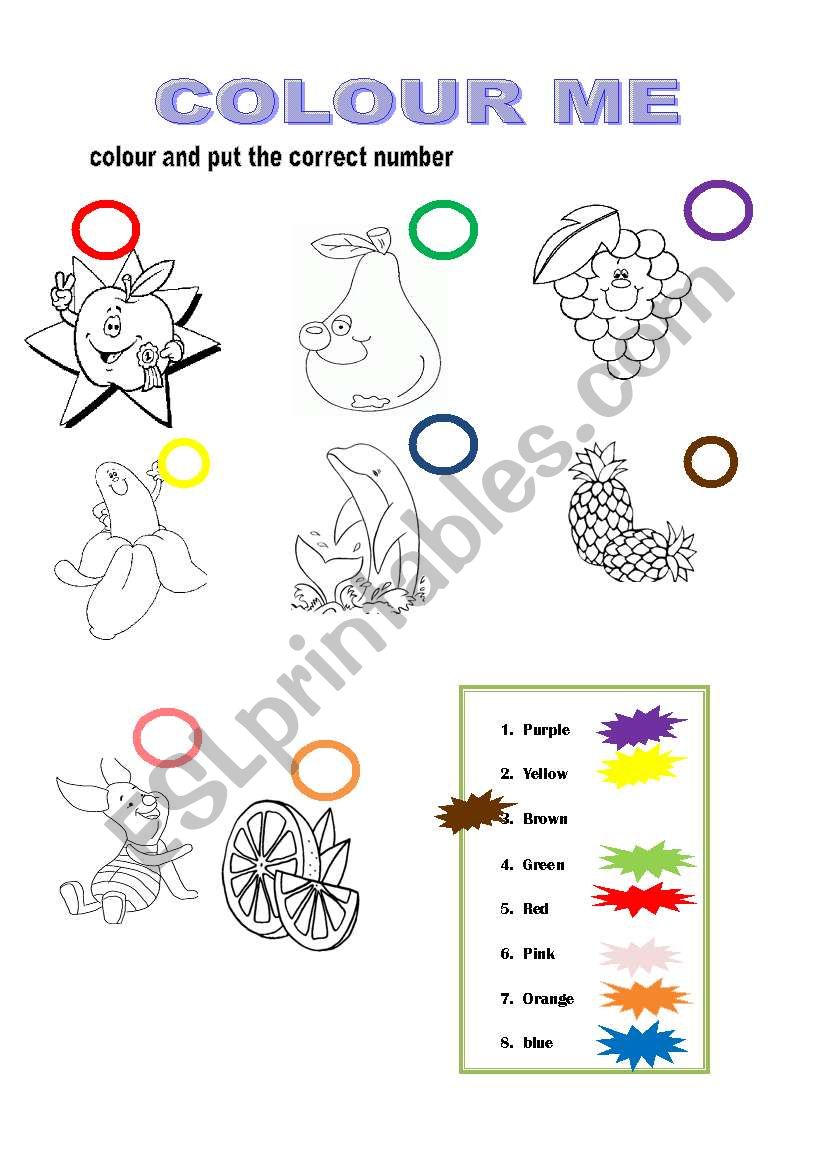 colours worksheet