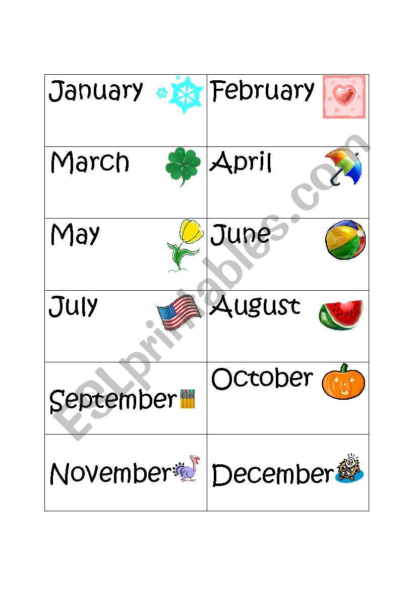 Months of the Year worksheet