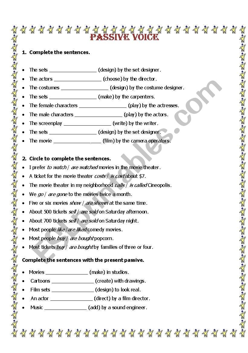 Passive voice worksheet