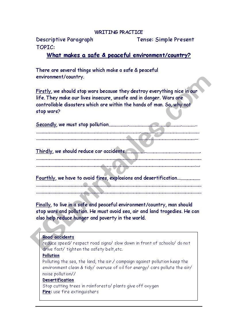 Practise Real Writing worksheet