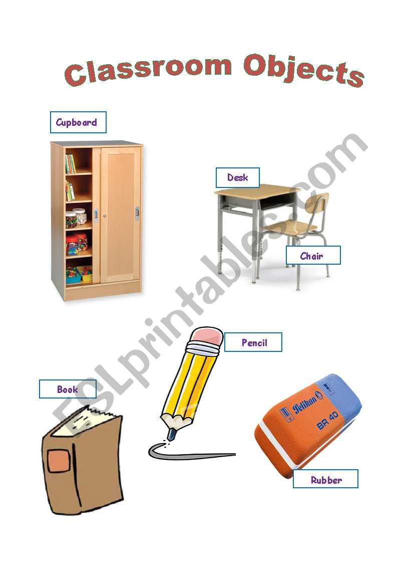 Classroom objects worksheet