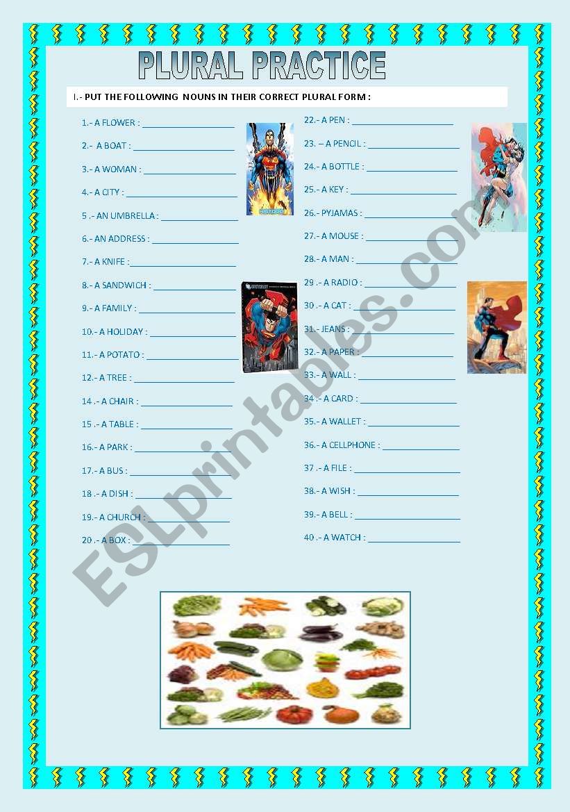 plural of nouns worksheet