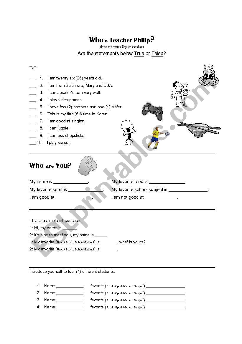 Introduction Worksheet worksheet