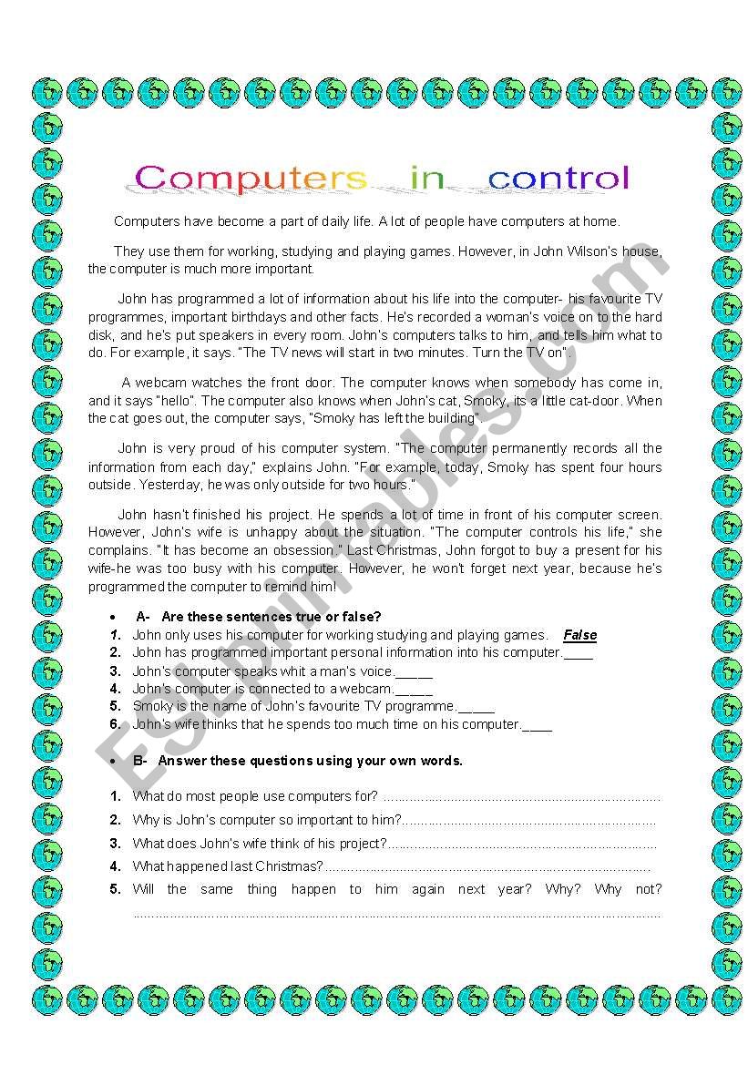 Worksheet For 7th Grades Containing A Reading Comprehension Comparative Superlative Present Perfect Simple Past Tense Modals If Conditionals And A Cloze Test Esl Worksheet By Bpksn