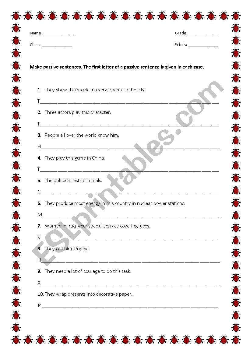 Passive voice: present simple worksheet