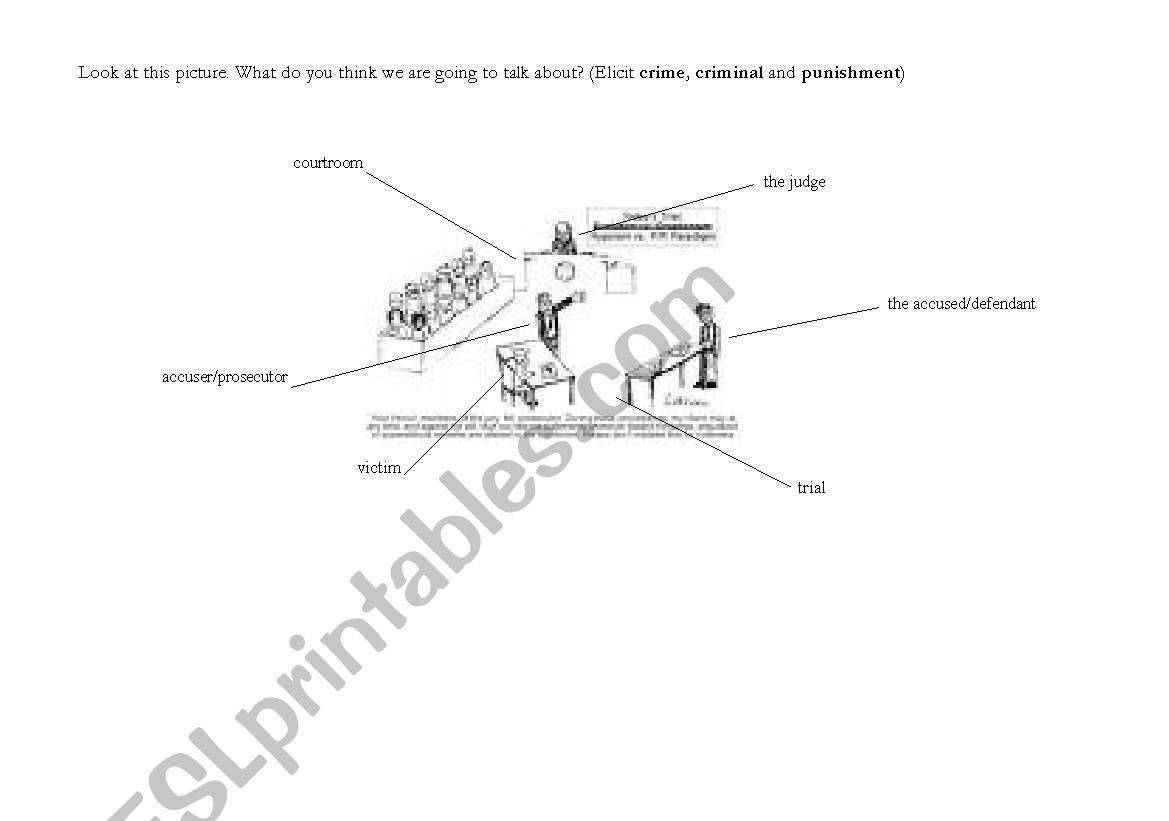 Crime vocabulary worksheet