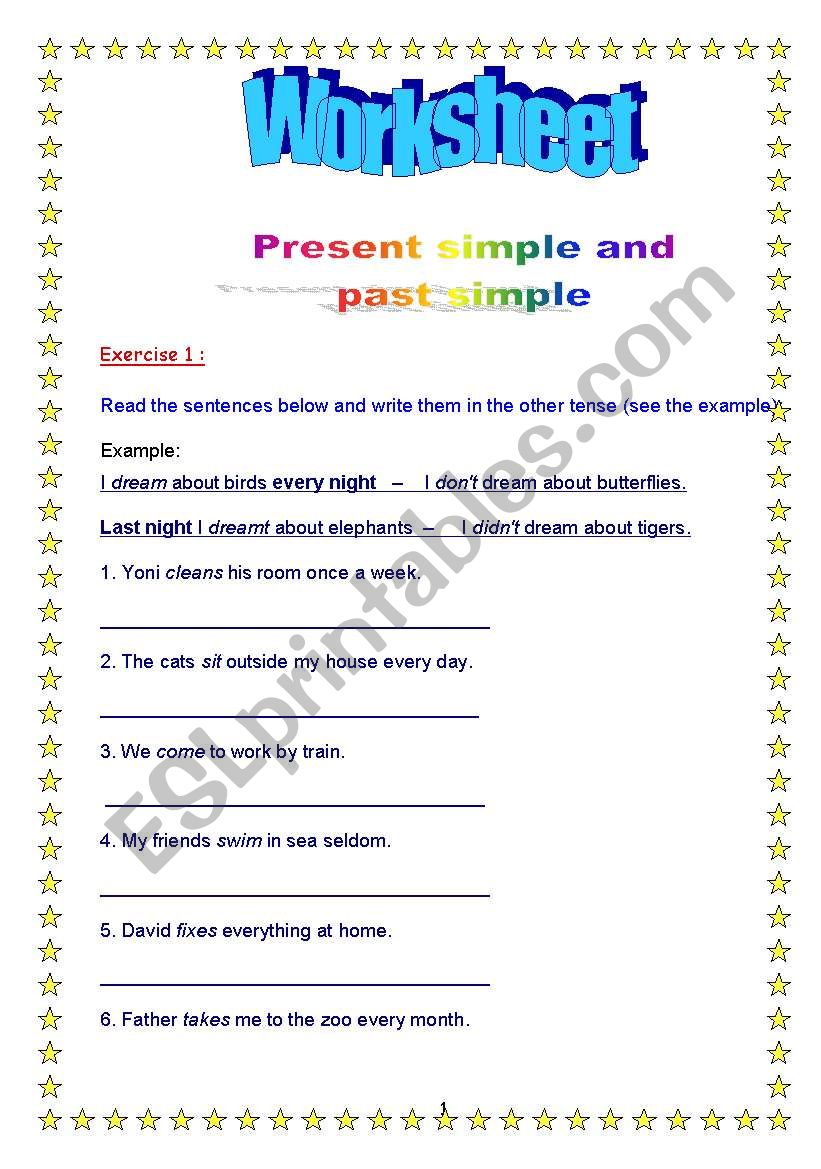 Present and Past Simple worksheet