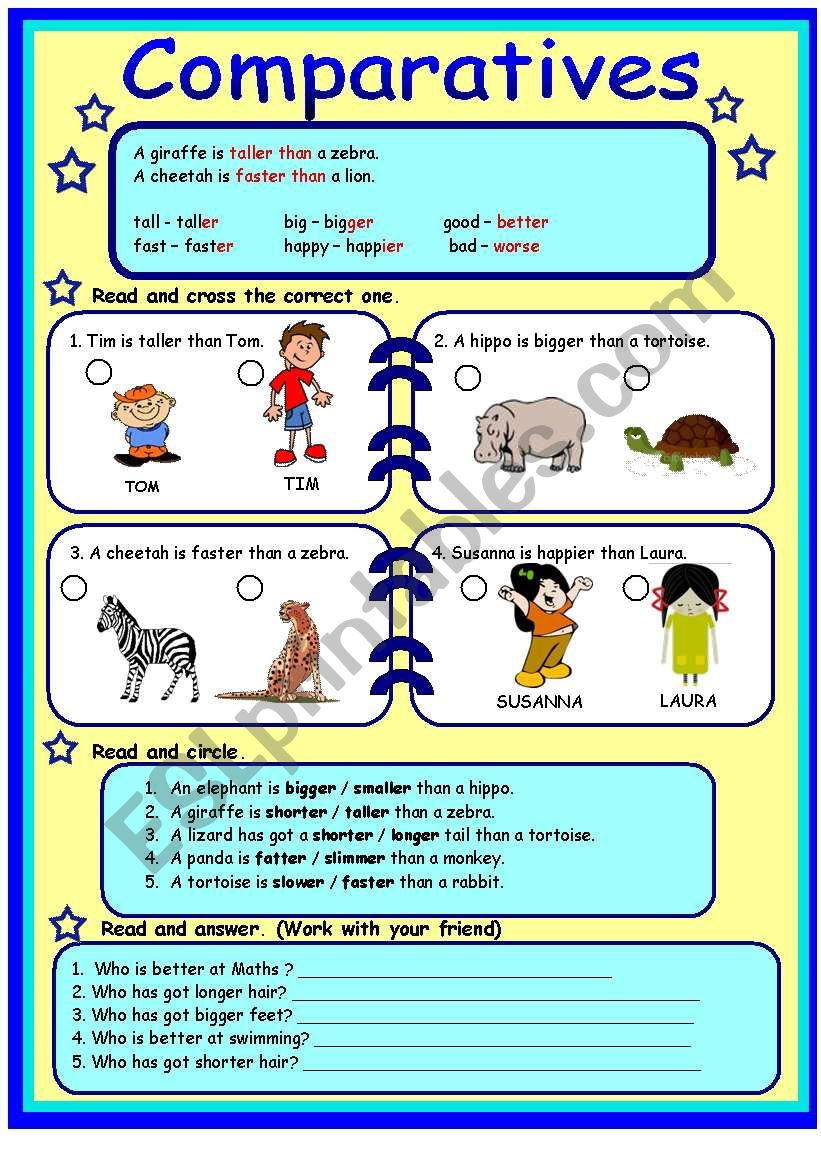 COMPARATIVES worksheet