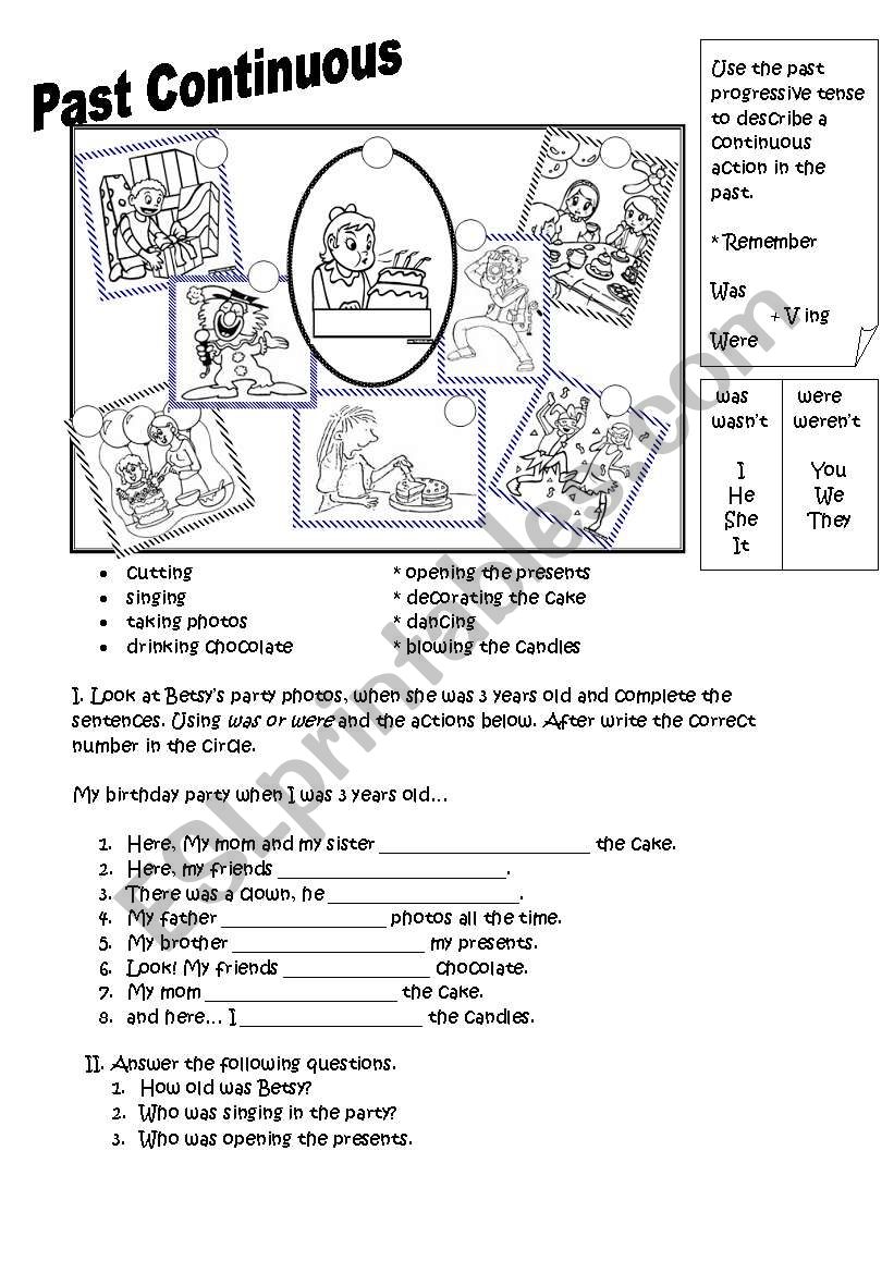 Past Continuos worksheet