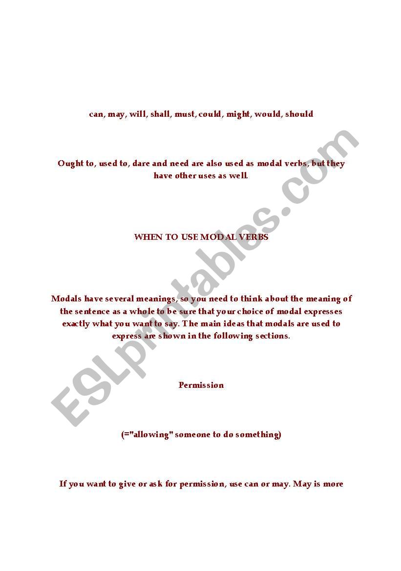 CAn and Could worksheet