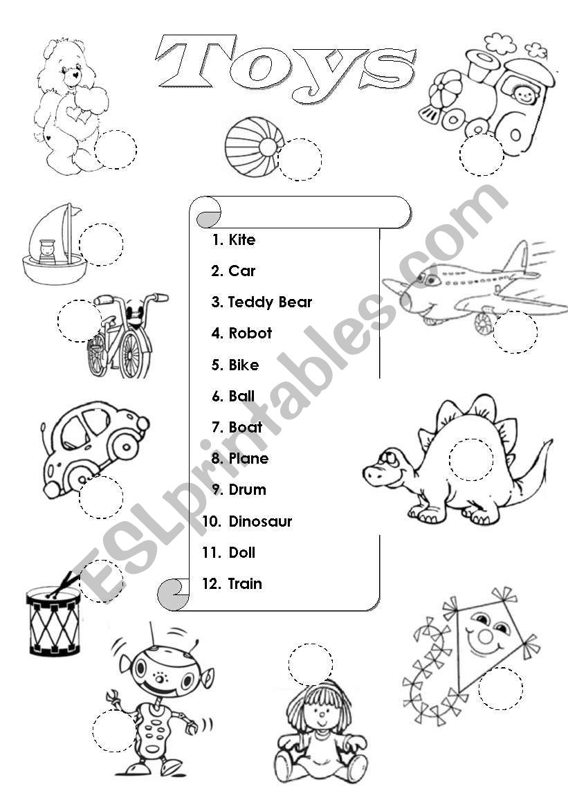 Toys match worksheet