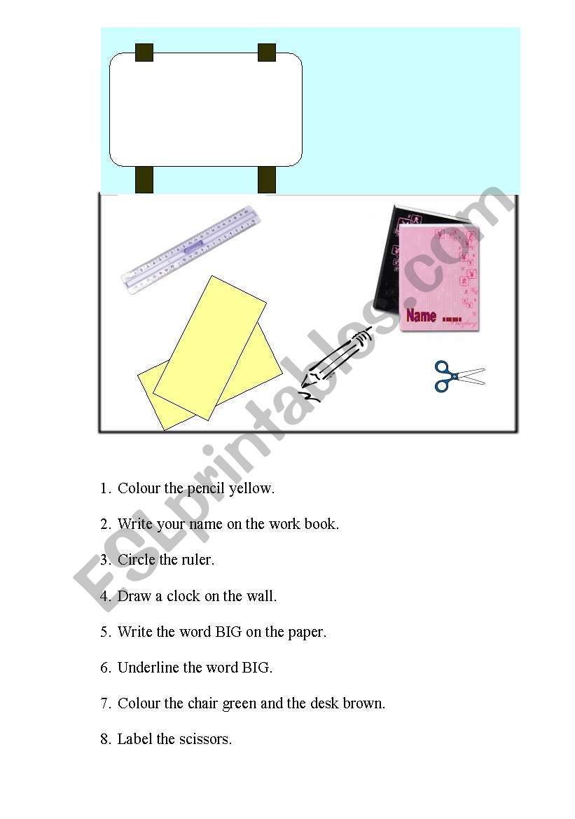 Follow instructions worksheet