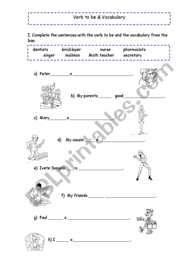 Verb to be  worksheet