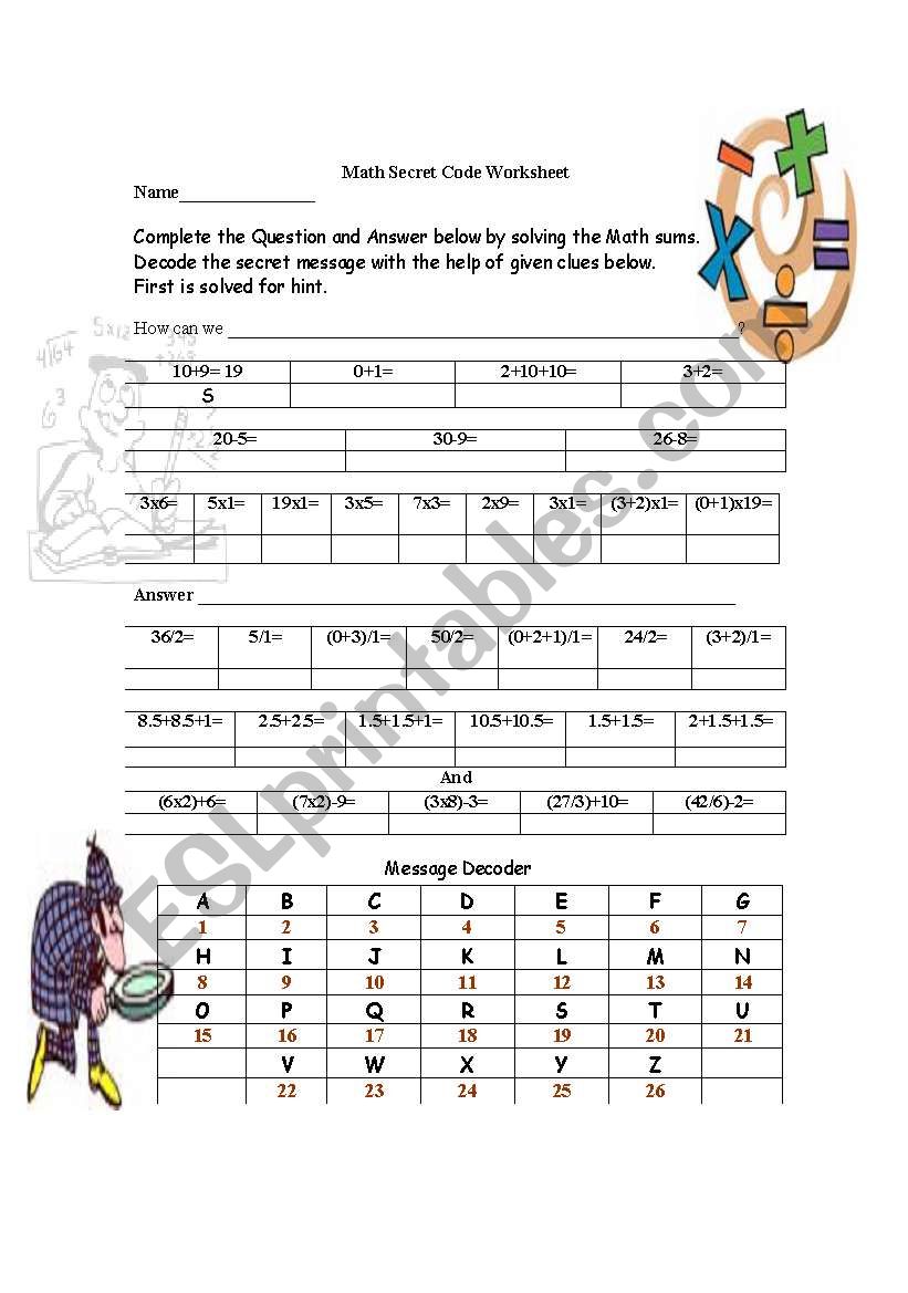 Earth Day Secret Code Worksheet