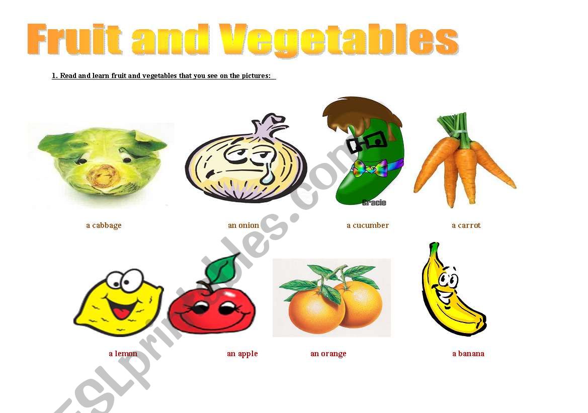 Fruit and Vegetables worksheet