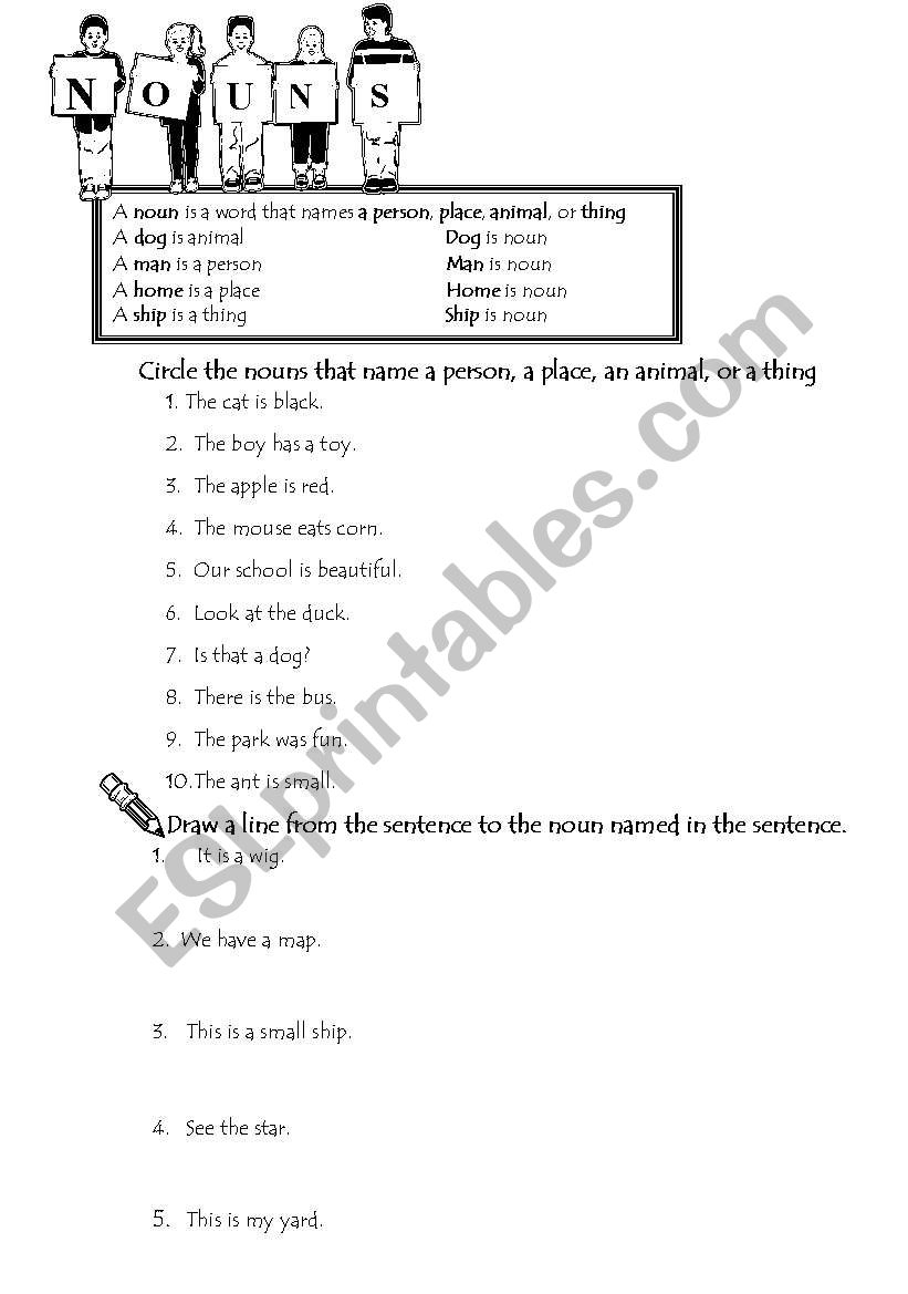 Nouns worksheet