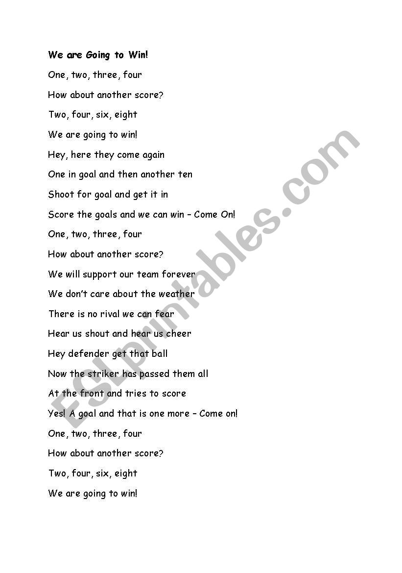 future going to exercise sheet