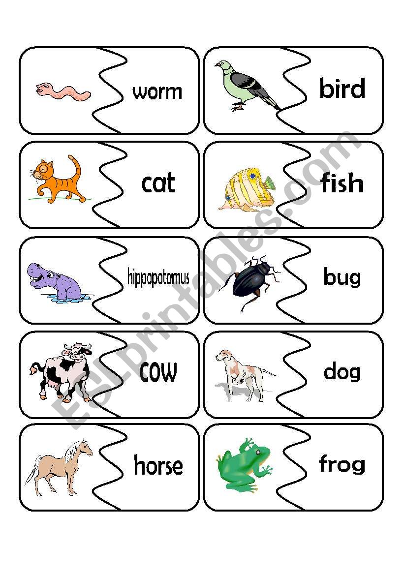 Matching Animals worksheet