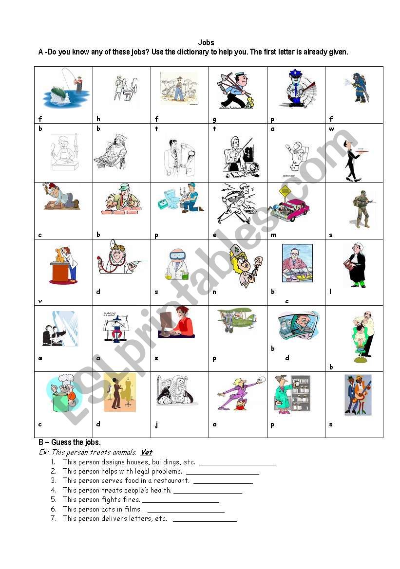 Jobs worksheet