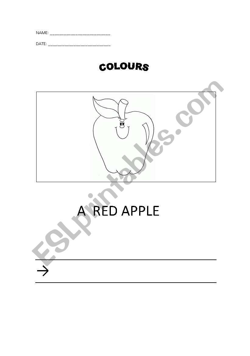 writing colours worksheet