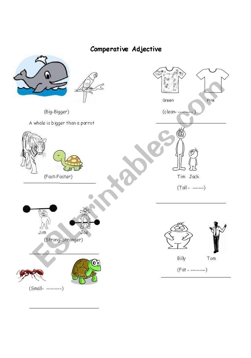 Comperative Adjectives worksheet