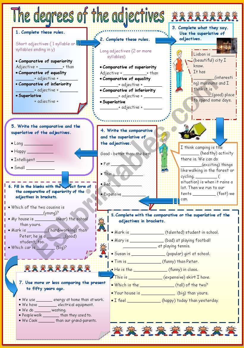 Degrees of the Adjectives worksheet