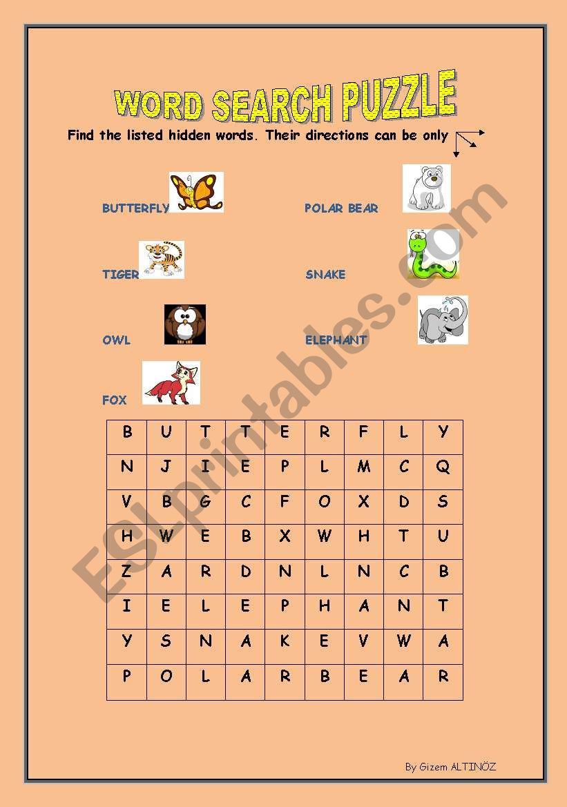 ANIMALS worksheet