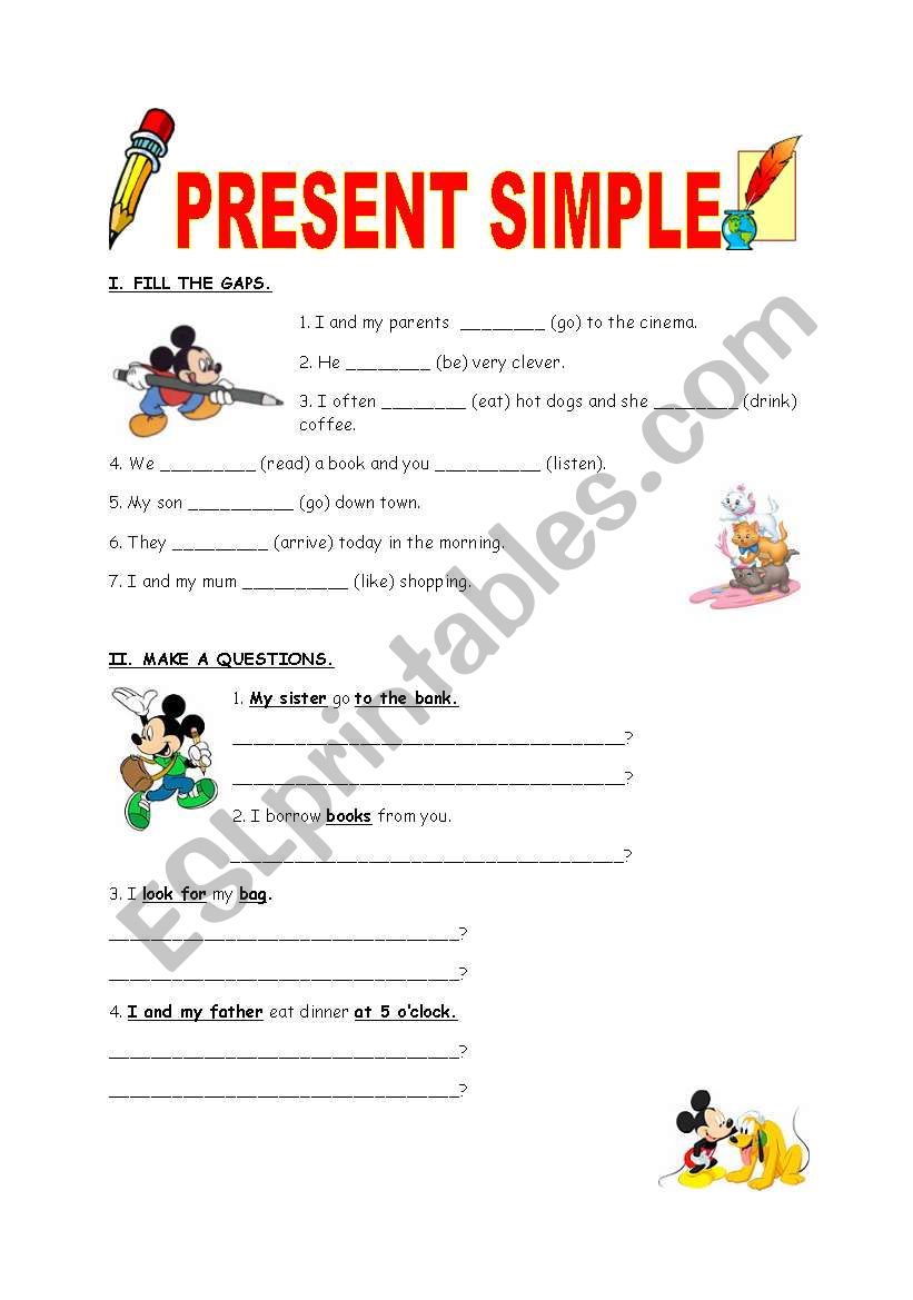 PRESENT SIMPLE worksheet