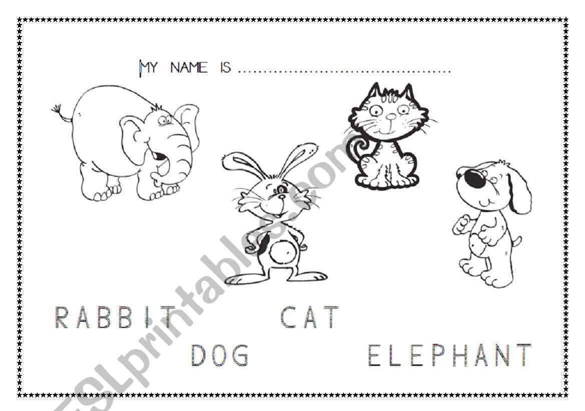 Animals worksheet