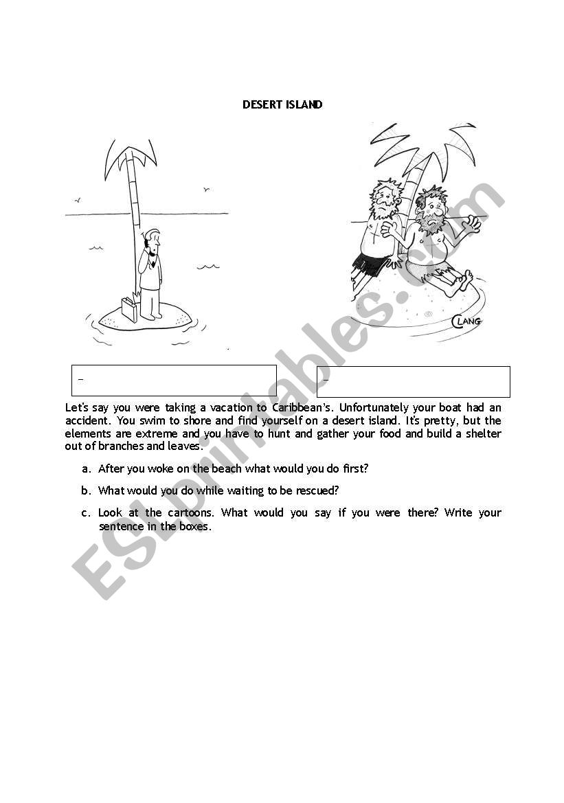 Desert island worksheet