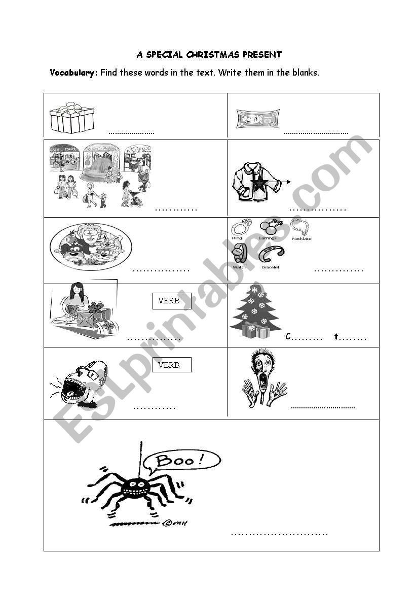 A SPECIAL CHRISTMAS PRESENT worksheet