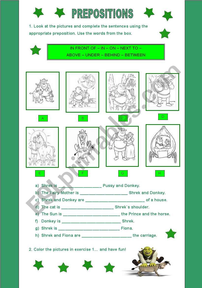 Where is Shrek? worksheet