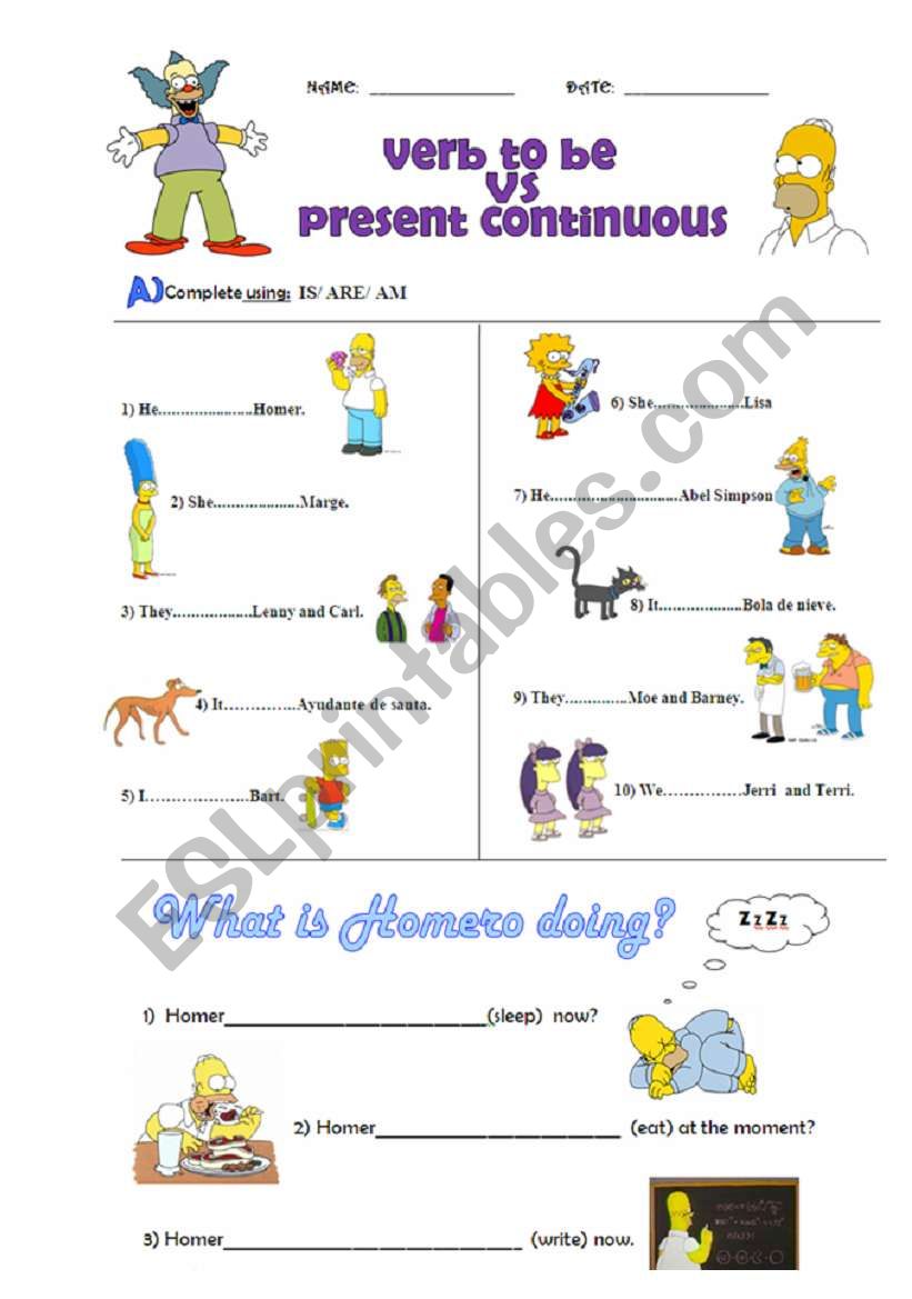 verb to be vs present continuous