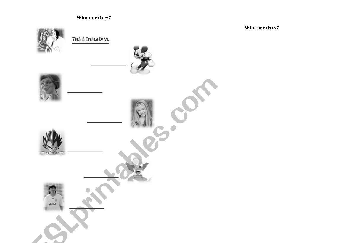 Who are they? worksheet