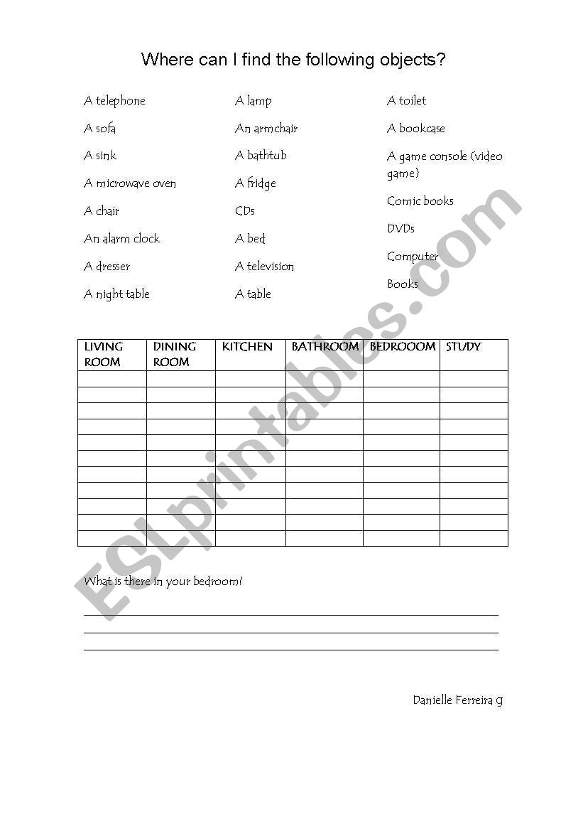 Where can I find...? worksheet