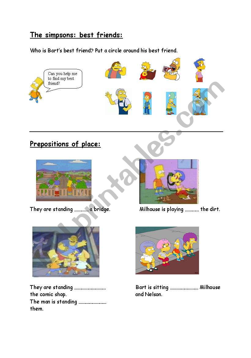 Prepositions of place (The Simpsons)