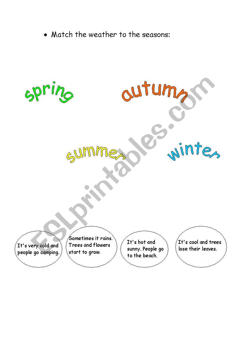 The four seasons worksheet