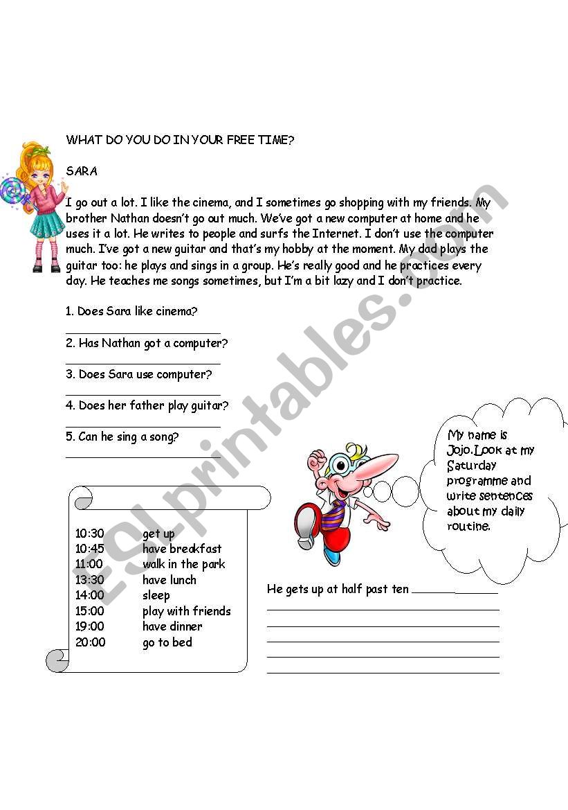 Daily Routine worksheet