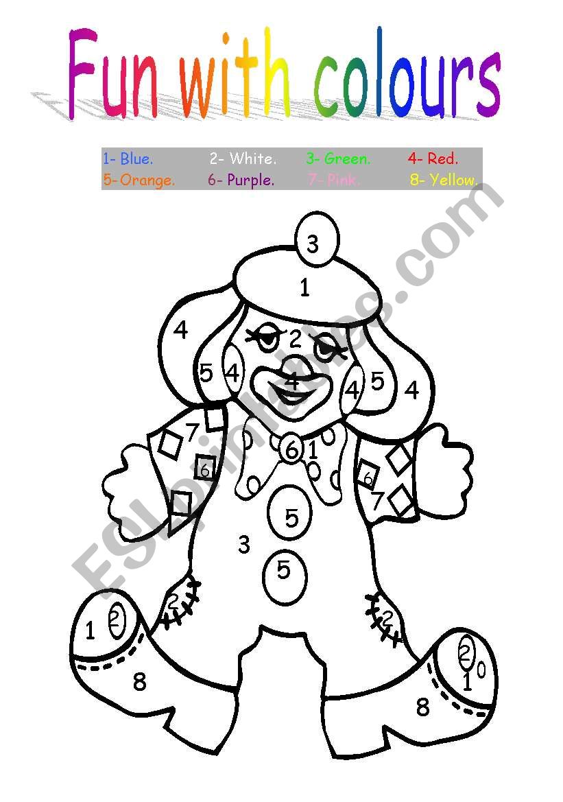 Fun with colours worksheet