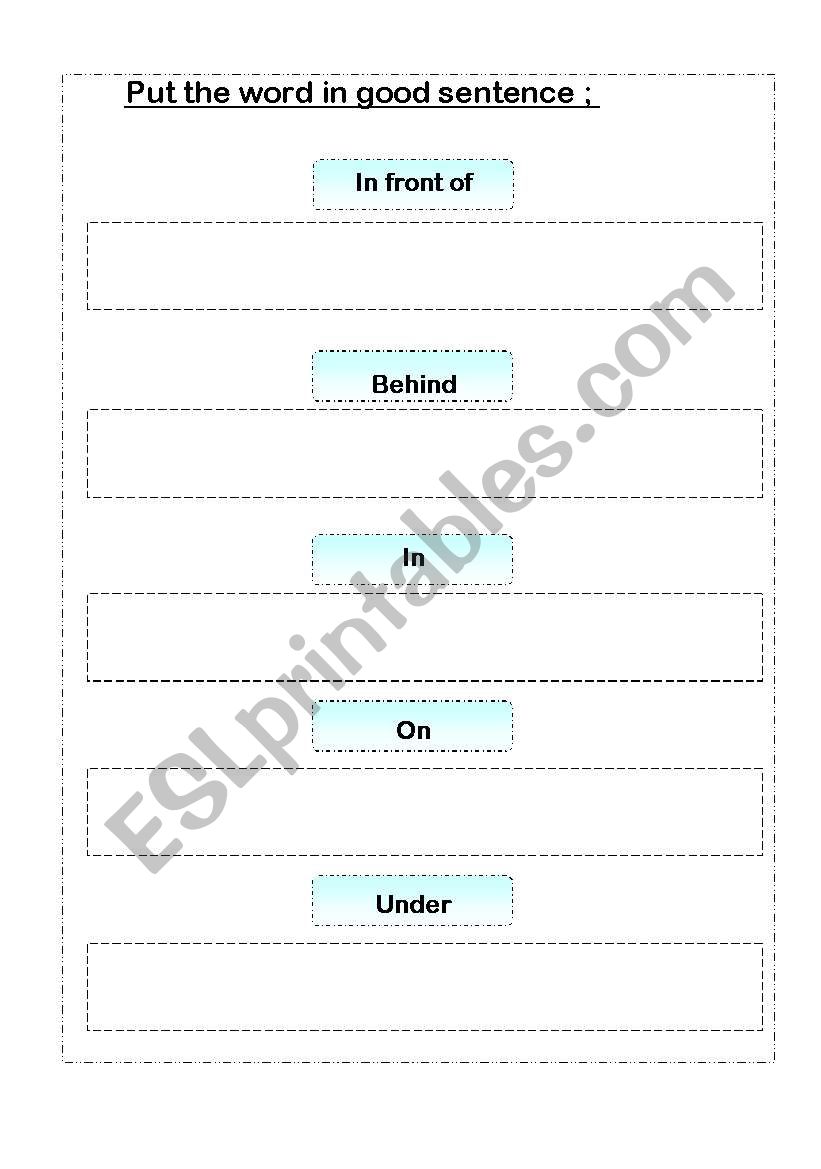 prepositions worksheet