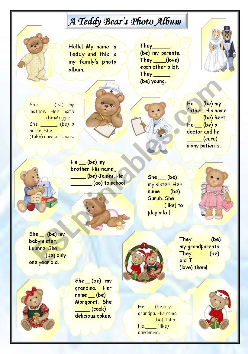 A Teddy Bears Family Photo Album - Present Simple