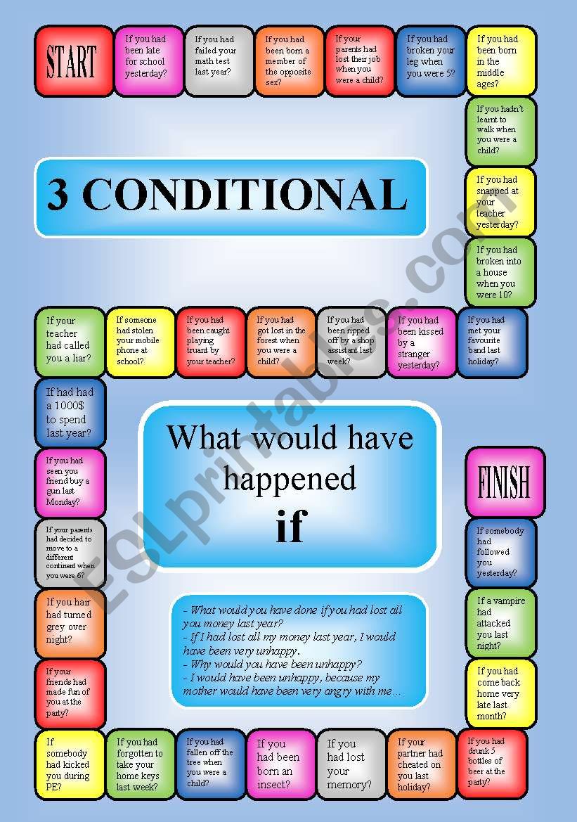 3 conditional - a boardgame (editable)