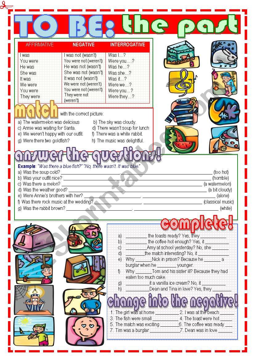To BE: THE PAST worksheet