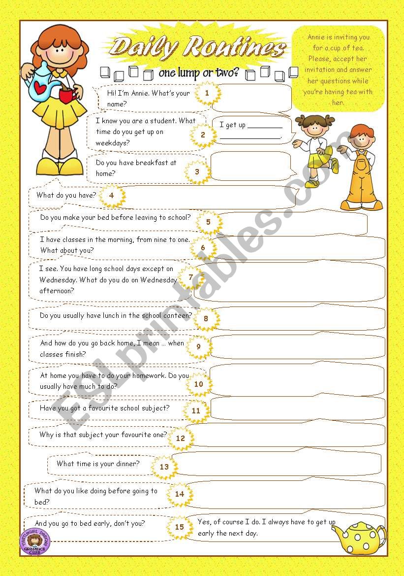 DAILY ROUTINES (3) worksheet