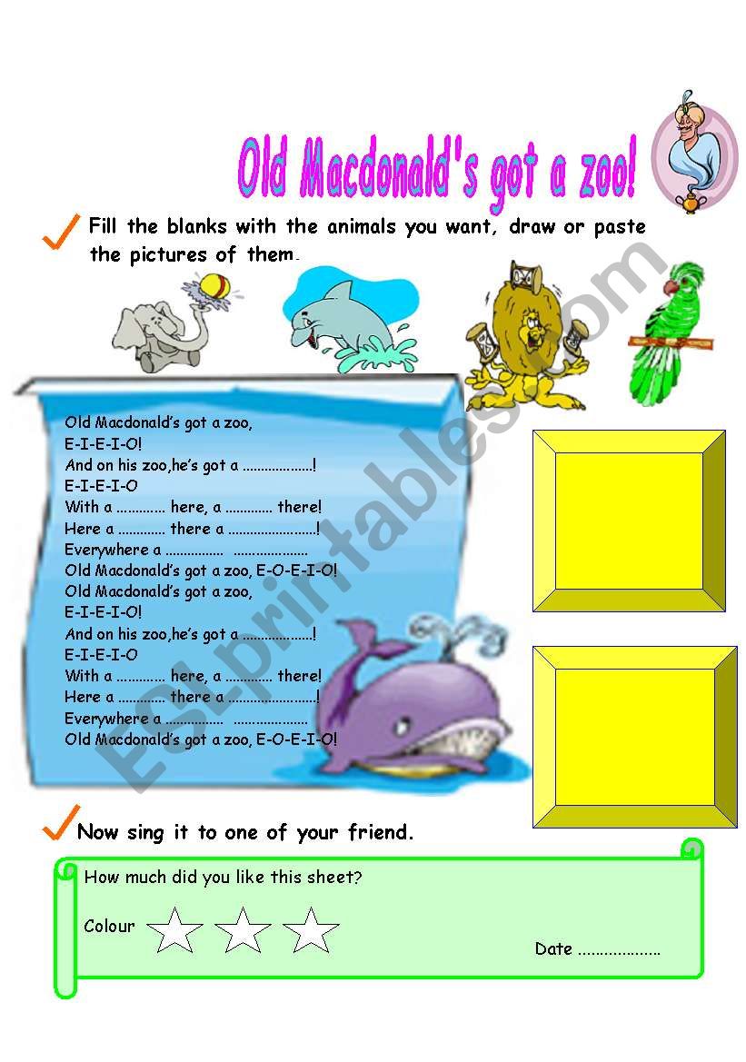 animals worksheet