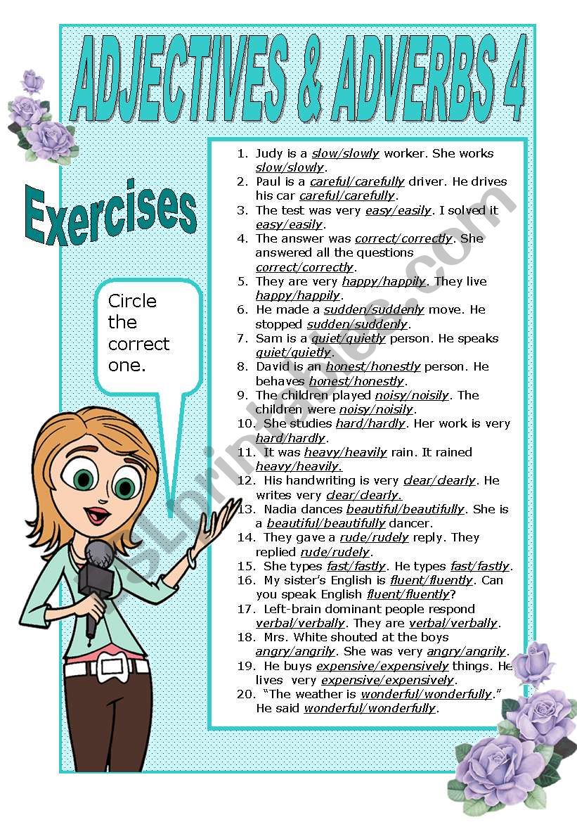 ADJECTIVES AND ADVERBS   4 -    EXERCISES